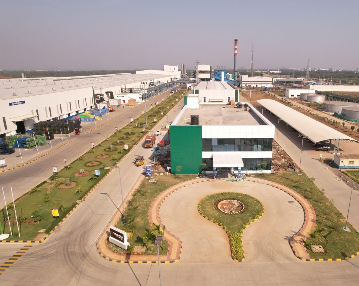 Aerial view of a completed tire plant